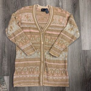 ✨Liz Sport✨ Vintage Metallic Long Cardigan Sweater